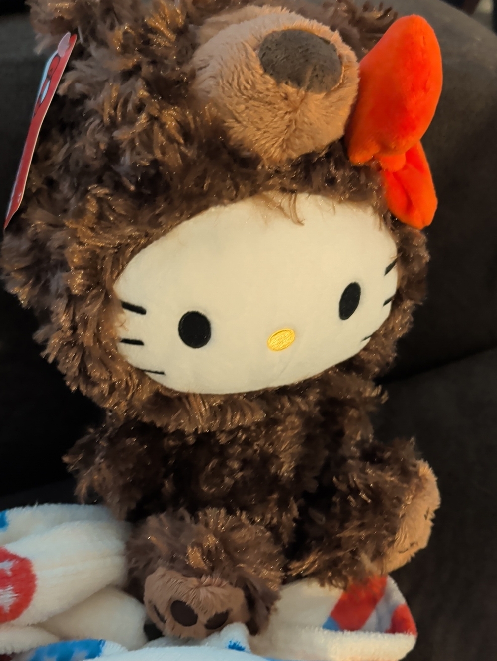 Sanrio Hello Kitty Plush in Brown with Red Bow